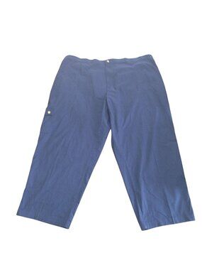 White Stag Womens Plus Size 4X Cargo Pants Stretch Elastic Waist Dark Blue